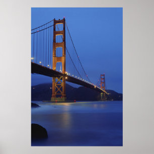 Golden Gate Bridge At Night Poster