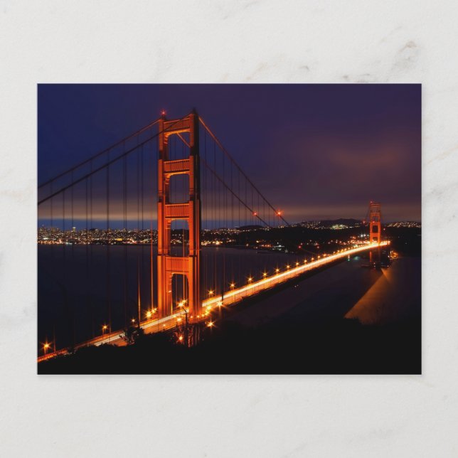 Golden Gate Bridge at Night | San Francisco, CA Postcard (Front)