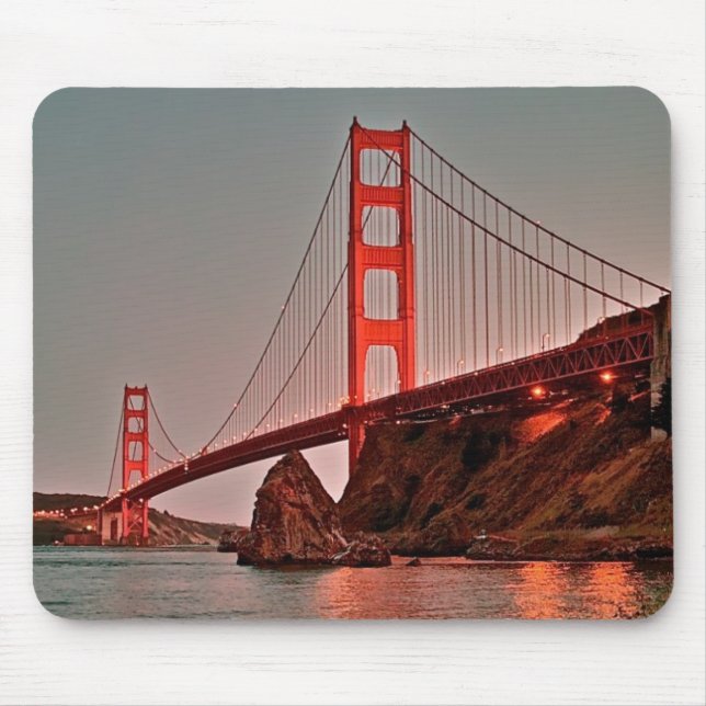 Golden Gate Bridge at Sun Down Mouse Mat (Front)