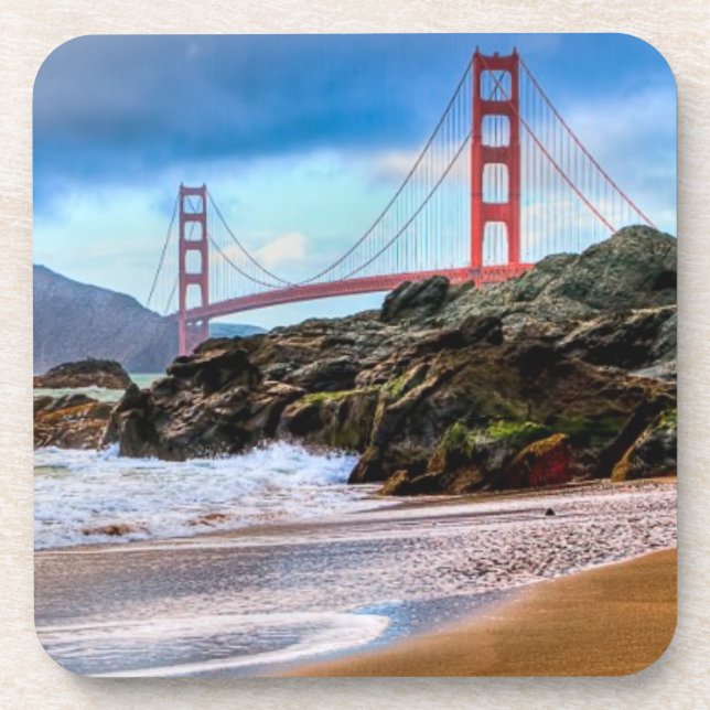 Golden Gate Bridge at sunset Coaster (Front)