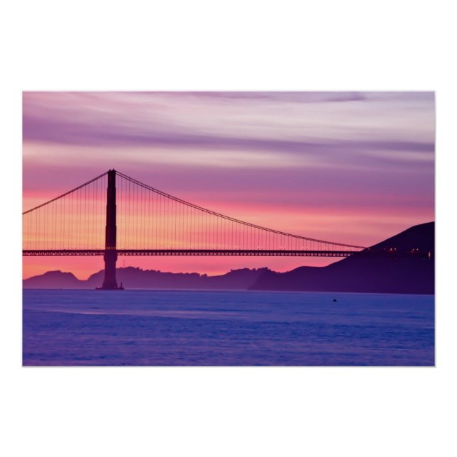 Golden Gate Bridge at Sunset Poster (Front)