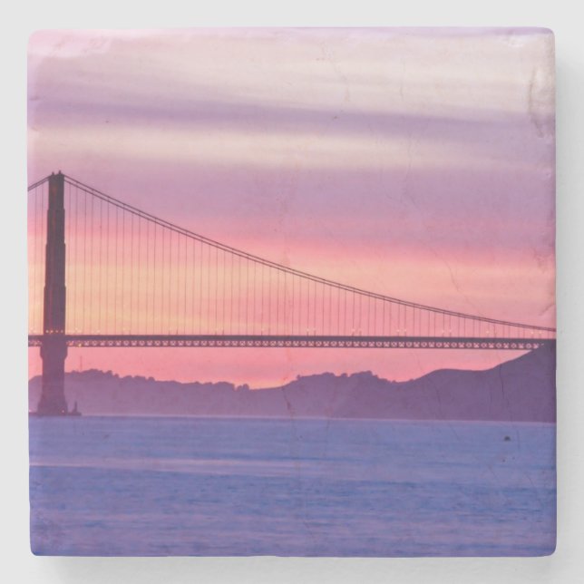 Golden Gate Bridge at Sunset Stone Coaster (Front)