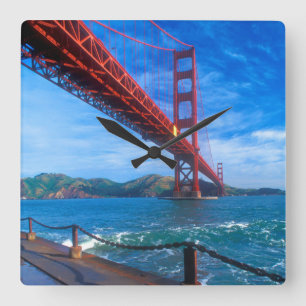 Golden Gate Bridge, California Square Wall Clock