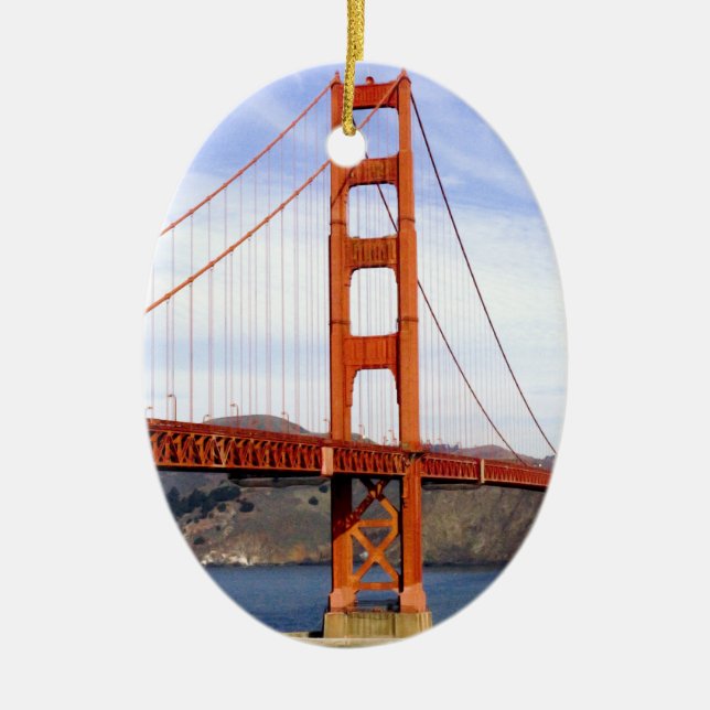 Golden Gate Bridge Ceramic Tree Decoration (Front)