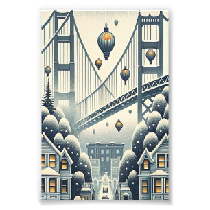 Golden Gate Bridge Christmas Card Photo Print
