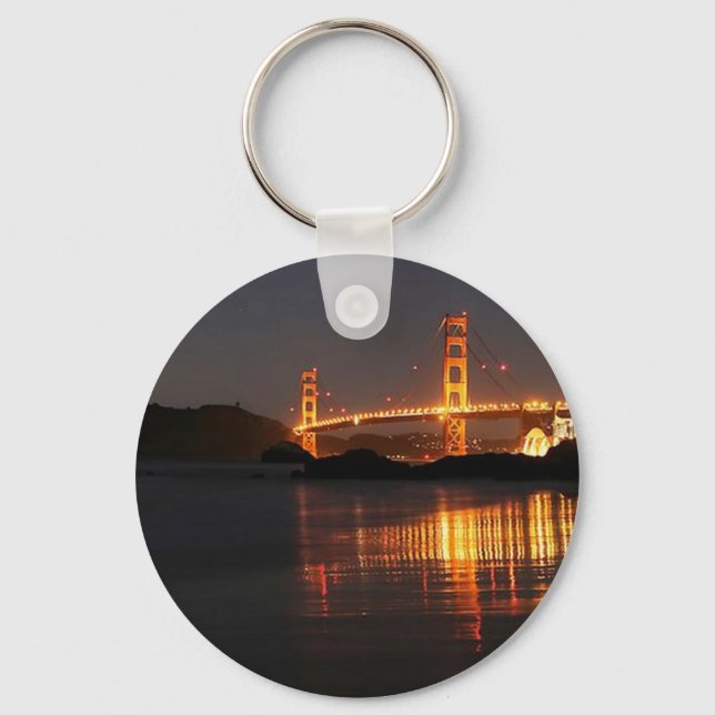 Golden Gate bridge from Barker Beach Key Ring (Front)