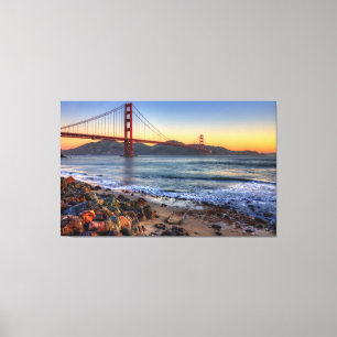 Golden Gate Bridge from San Francisco bay trail. Canvas Print