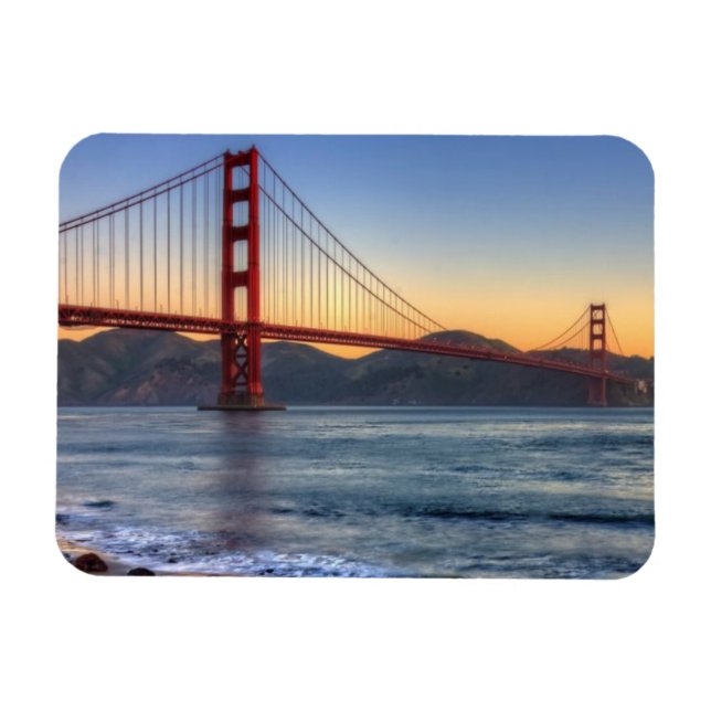 Golden Gate Bridge from San Francisco bay trail. Magnet (Horizontal)