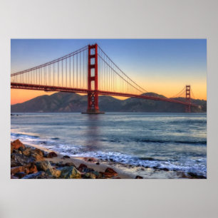 Golden Gate Bridge from San Francisco bay trail. Poster