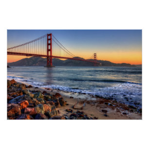 Golden Gate Bridge from San Francisco bay trail. Poster