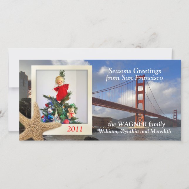 Golden Gate Bridge Greetings Holiday Card (Front)