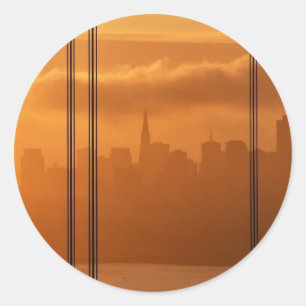 Golden Gate Bridge in front of the San Francisco Classic Round Sticker