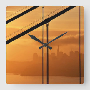 Golden Gate Bridge in front of the San Francisco Square Wall Clock