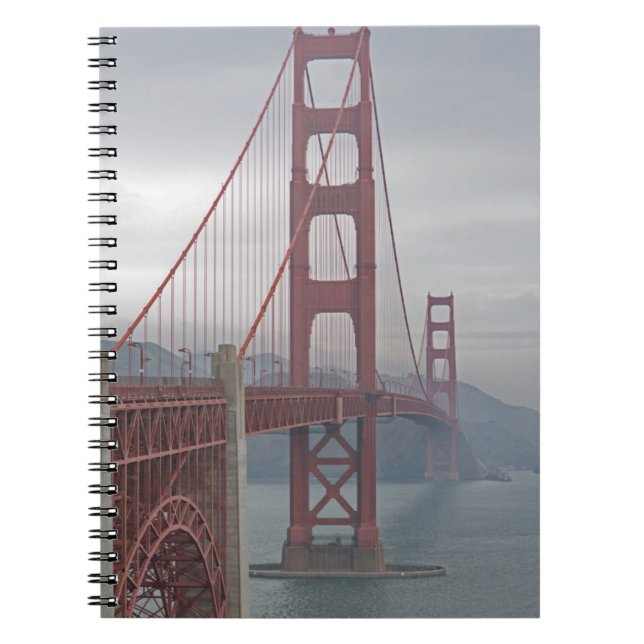 Golden gate bridge in mist. notebook (Front)
