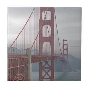 Golden gate bridge in mist. tile