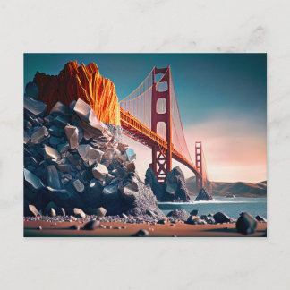 Golden Gate Bridge in San Fran, Digital Art Postcard