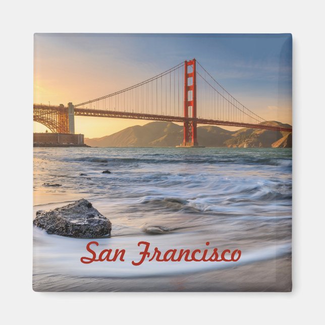 Golden Gate Bridge in San Francisco at sunset Magnet (Front)