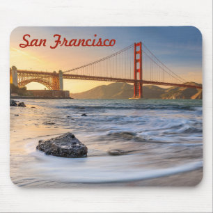Golden Gate Bridge in San Francisco at sunset Mouse Mat