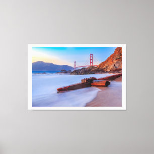 Golden Gate Bridge in San Francisco, Baker Beach Canvas Print