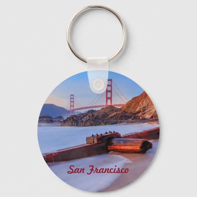 Golden Gate Bridge in San Francisco, Baker Beach Key Ring (Front)
