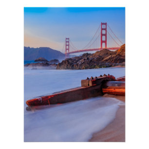 Golden Gate Bridge in San Francisco, Baker Beach Poster