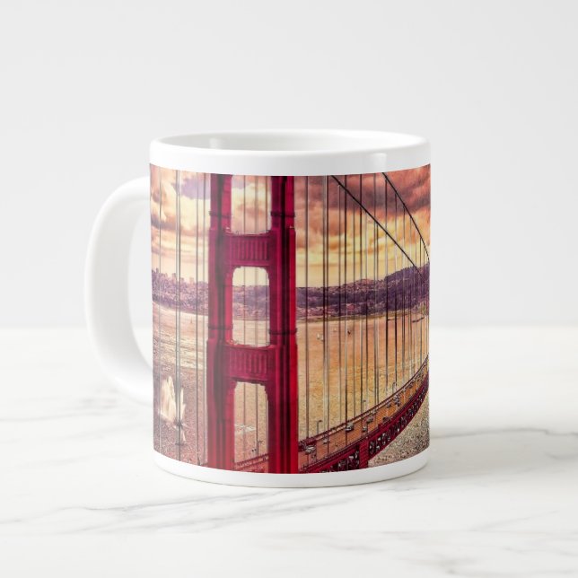 Golden Gate Bridge in San Francisco, California. Large Coffee Mug (Front Left)