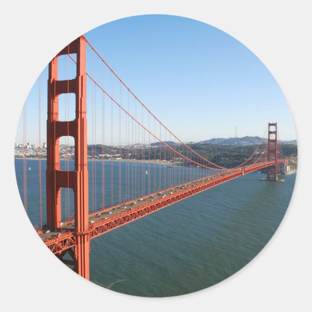 Golden Gate Bridge in San Francisco Classic Round Sticker (Front)