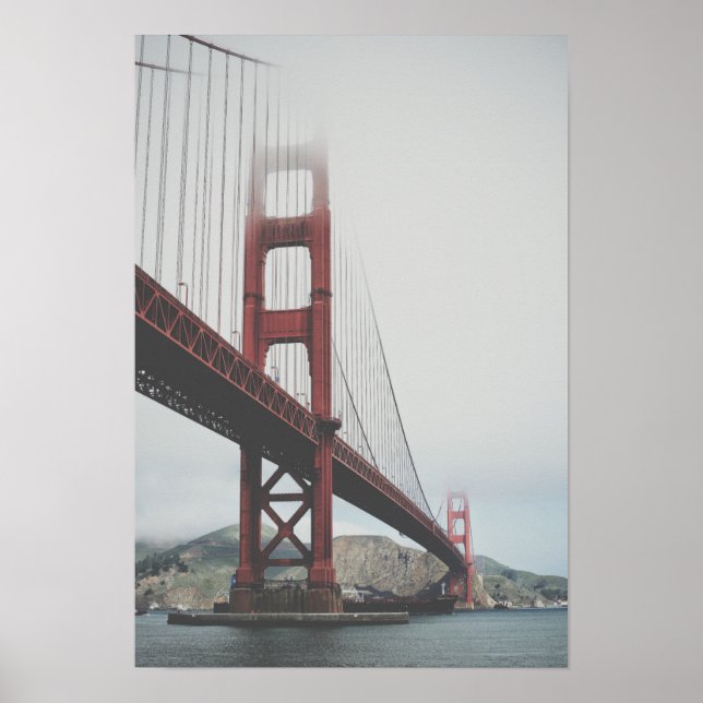 Golden Gate Bridge in the fog Poster (Front)