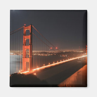 Golden Gate Bridge Lit Up at Night Magnet