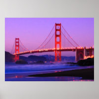 Golden Gate Bridge on Baker Beach at Sundown