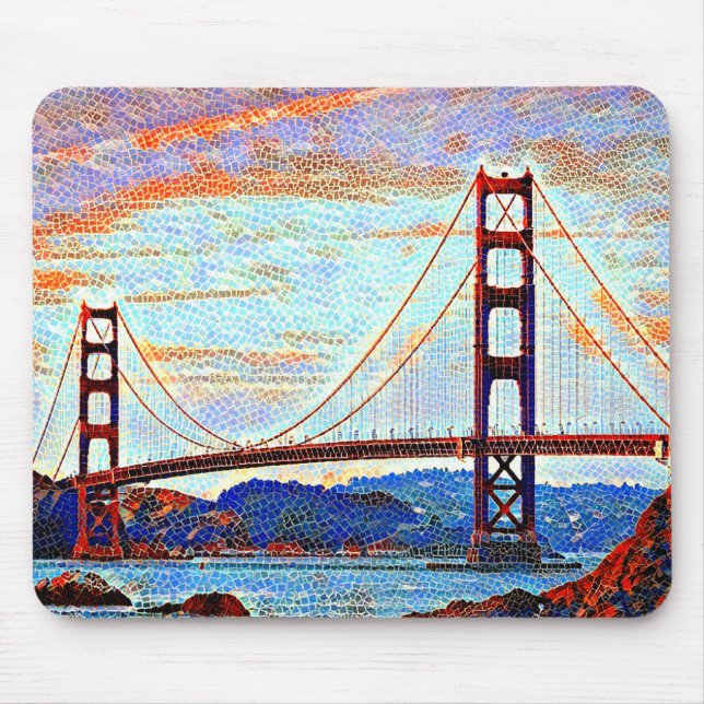Golden Gate Bridge painting Mouse Mat (Front)