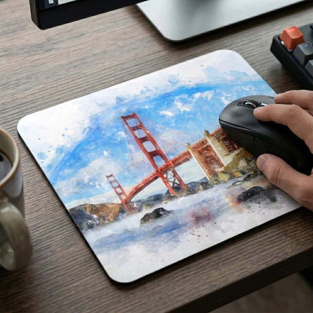 Golden Gate Bridge Pastel in San Francisco Mouse Mat (Golden Gate Bridge Pastel in San Francisco. Mouse Pad)