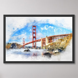 Golden Gate Bridge pastel in San Francisco Photo Print