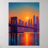 Golden Gate Bridge Pointillism San Francisco 