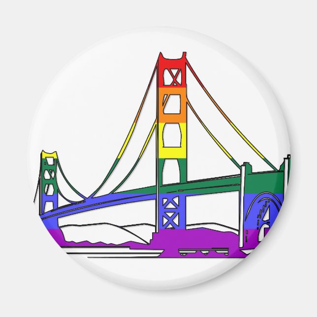 Golden Gate Bridge Rainbow Pride Magnet (Front)