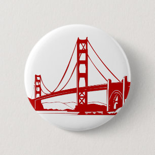 Golden Gate Bridge - San Francisco, CA 6 Cm Round Badge