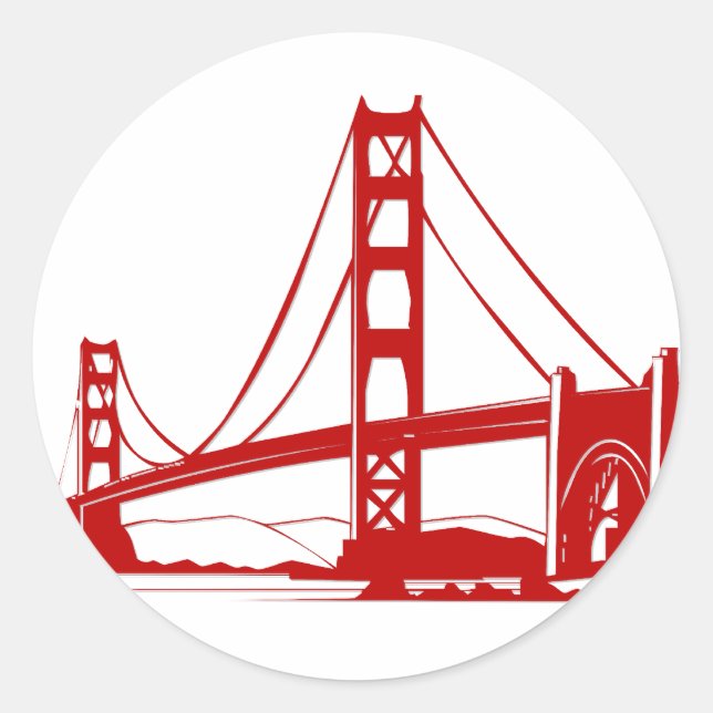 Golden Gate Bridge - San Francisco, CA Classic Round Sticker (Front)