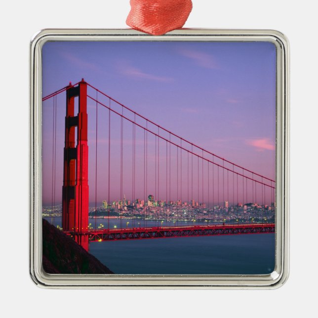 Golden Gate Bridge, San Francisco, California, 7 Metal Tree Decoration (Front)