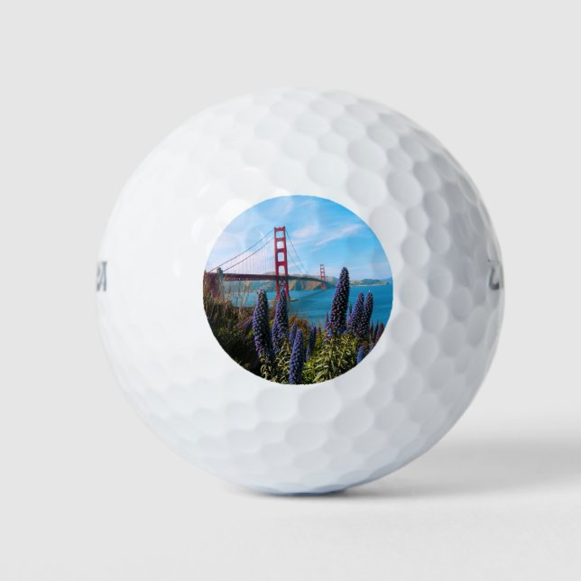 Golden Gate Bridge San Francisco California Photo Golf Balls (Front)
