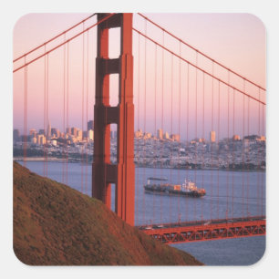 Golden Gate Bridge; San Francisco; California; Square Sticker