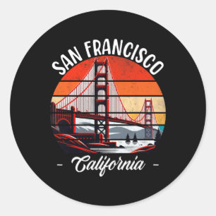 Golden Gate Bridge San Francisco California Usa Go Classic Round Sticker