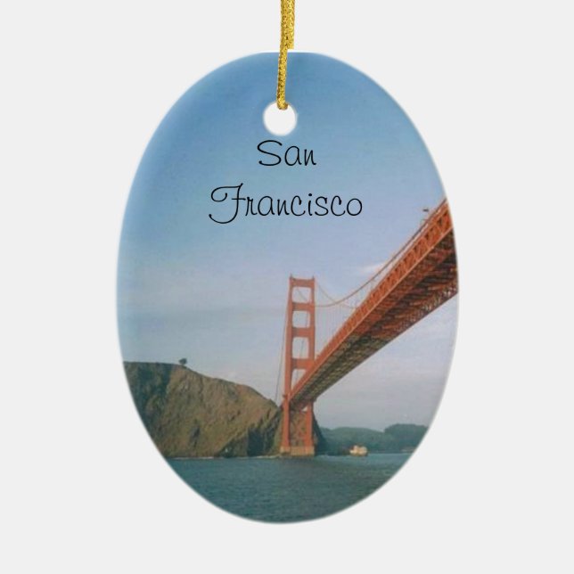 Golden Gate Bridge- San Francisco Ceramic Tree Decoration (Front)