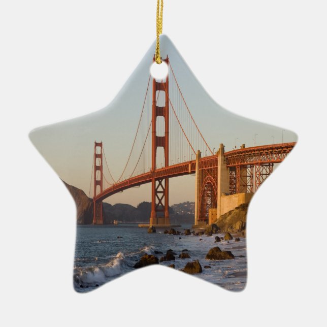 Golden Gate Bridge San Francisco Ceramic Tree Decoration (Front)