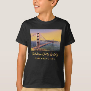 Golden Gate Bridge San Francisco Vintage Painting T-Shirt