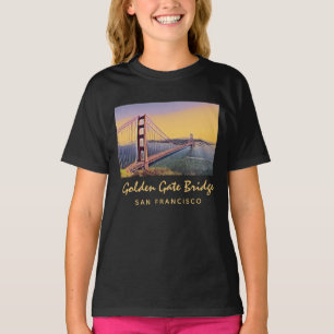 Golden Gate Bridge San Francisco Vintage Painting T-Shirt