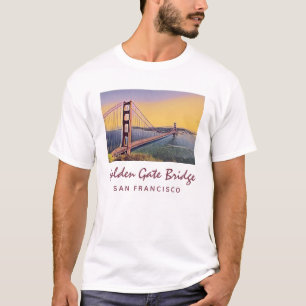 Golden Gate Bridge San Francisco Vintage Painting T-Shirt