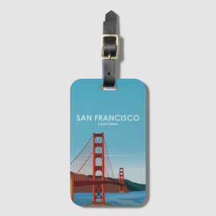 Golden Gate Bridge San Francisco Vintage Travel Luggage Tag