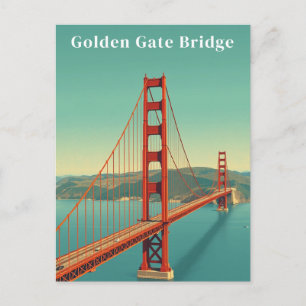 Golden Gate Bridge San Francisco Vintage Travel Postcard