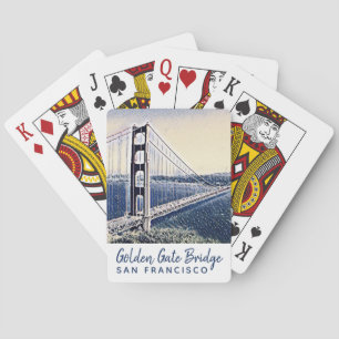Golden Gate Bridge San Francisco Watercolor Art Playing Cards