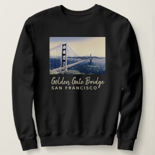 Golden Gate Bridge San Francisco Watercolor Art Sweatshirt